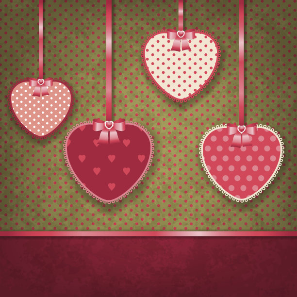 复古的背景与心形设计图片下载