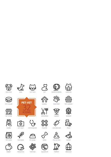 宠物店web图标轮廓集图片下载