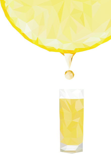 多边形柠檬黄汁插图图片下载