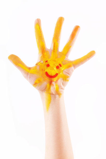 阳光微笑手绘手图片下载