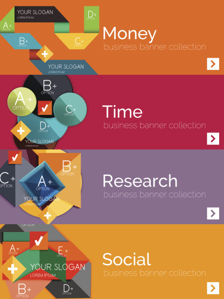 平面设计纸信息图横幅集图片下载