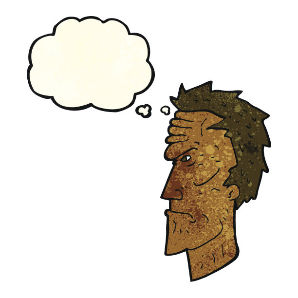 卡通生气的脸带着思想泡泡图片下载