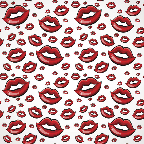 无缝模式与女性的嘴唇图片下载