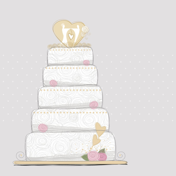 矢量婚礼蛋糕设计图片下载
