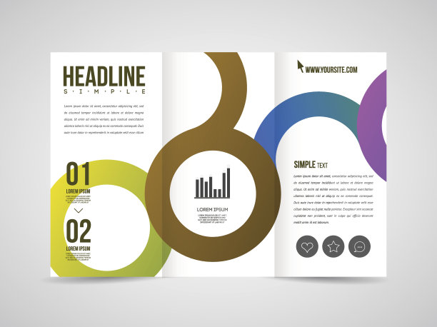 三折宣传册模板素材图片