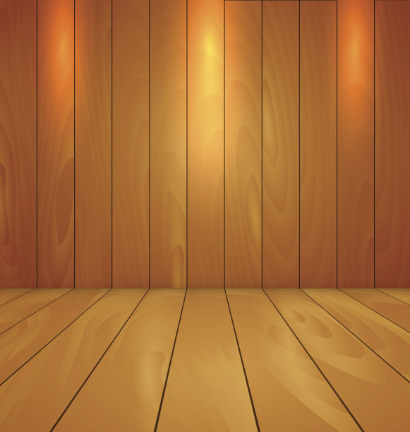 木地板和墙壁背景聚光灯矢量插图图片下载