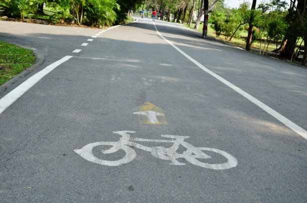 公园里的自行车道图片下载