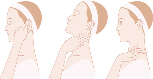 颈部、耳朵的自我按摩图片下载