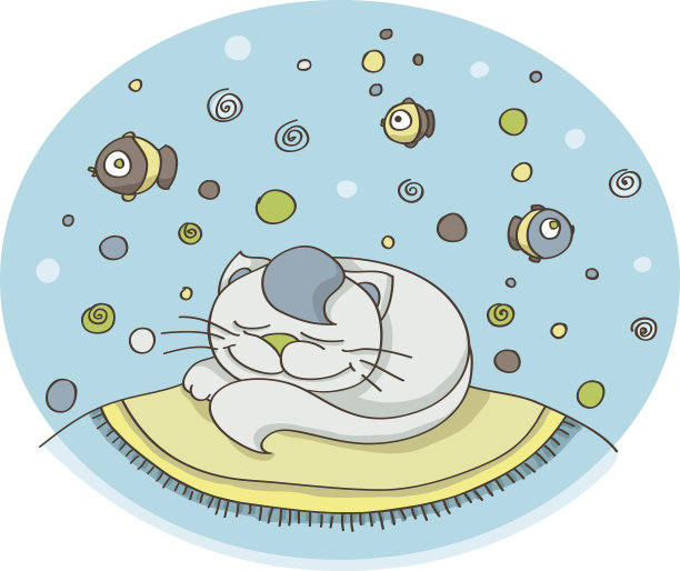 卡通猫睡觉图片下载