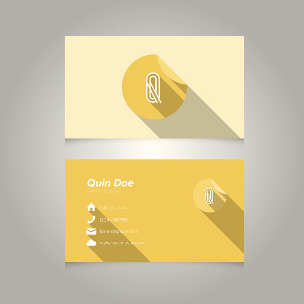 简单的名片模板与字母Q图片下载