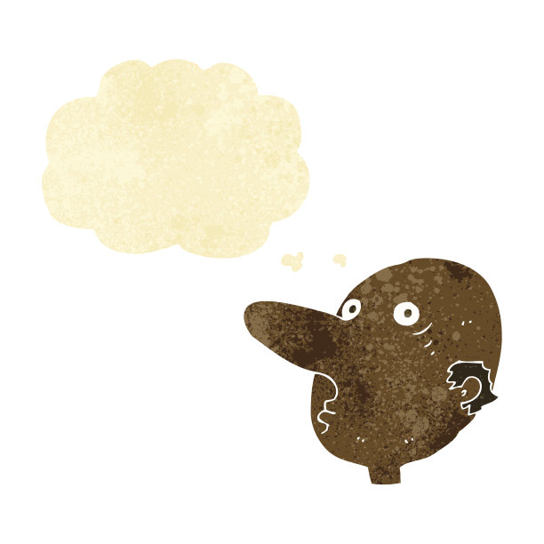 卡通秃头男人与思想泡泡图片下载