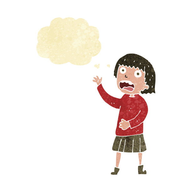 卡通压力女人与思想泡泡图片下载