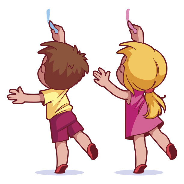 孩子们在墙上画画图片下载