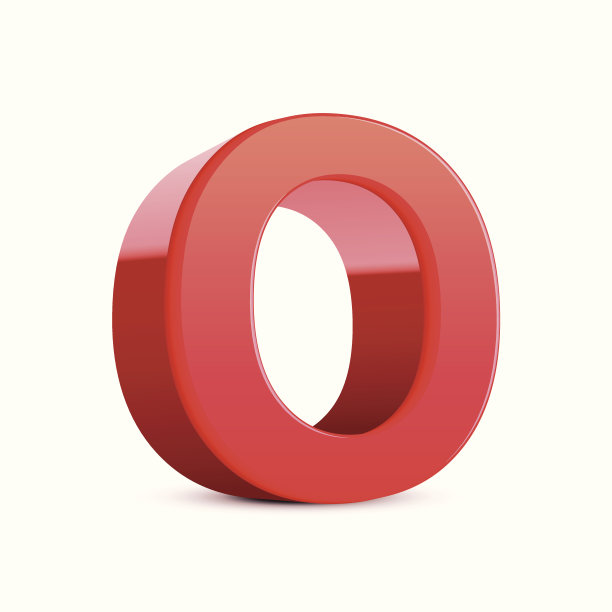 3D红色字母O图片下载