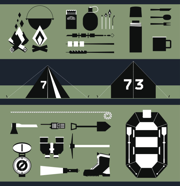 向量露营元素图片下载