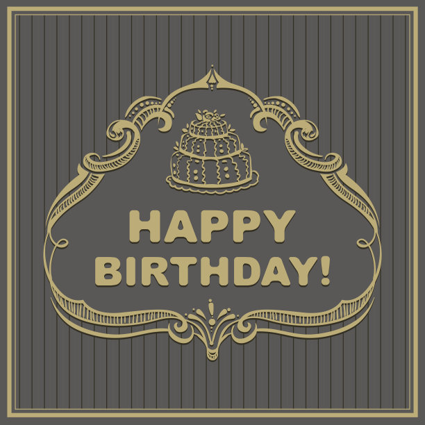 生日贺卡。镜框里的蛋糕图片下载