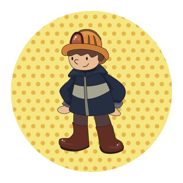 消防员主题元素向量，eps图片下载