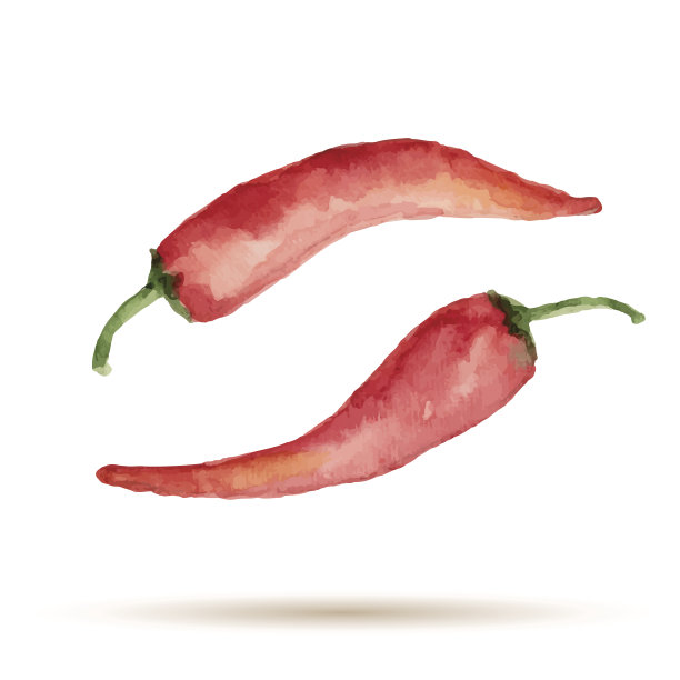水彩手工制作的辣椒图片下载