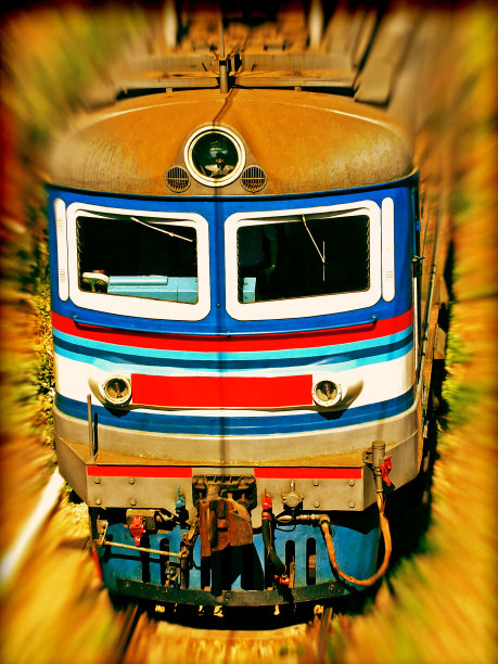 火车头。柔和的散景和色调的图像。图片下载