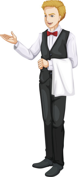 微笑的服务员图片下载