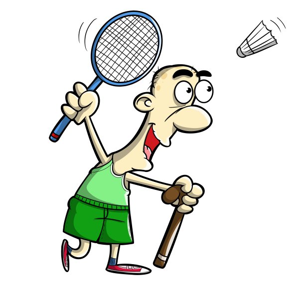 打羽毛球的老人图片下载