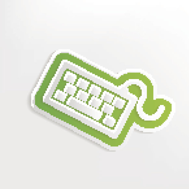 键盘设计上白色背景，干净的矢量图片下载