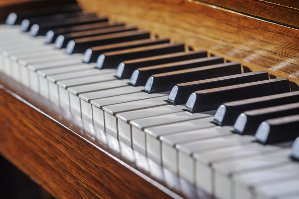 钢琴键的特写图片下载