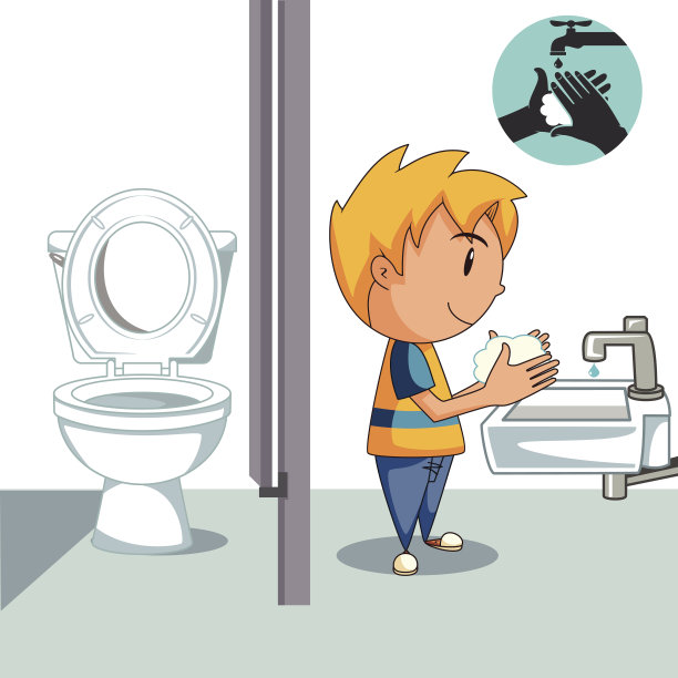 孩子洗手，上厕所图片下载