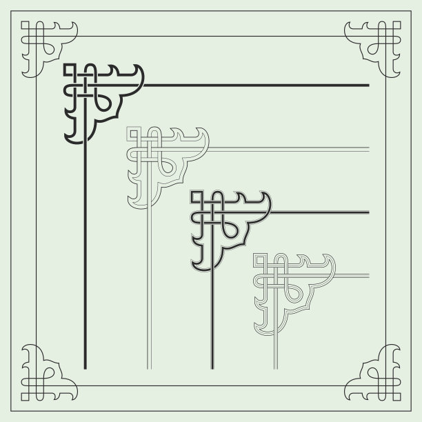 中国传统风格的角装饰图片下载