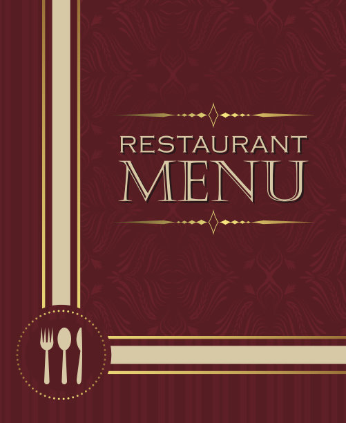 餐厅菜单设计封面模板02复古风格图片下载
