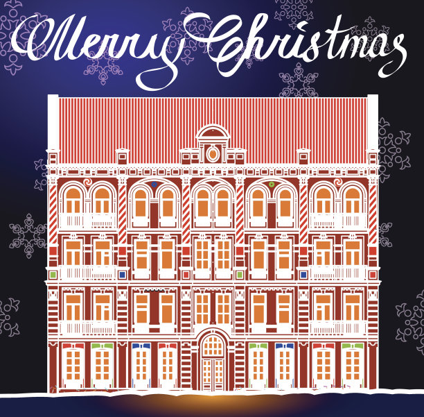 奢华的圣诞姜饼屋图片下载