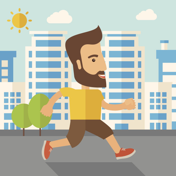 人们在烈日下慢跑图片下载