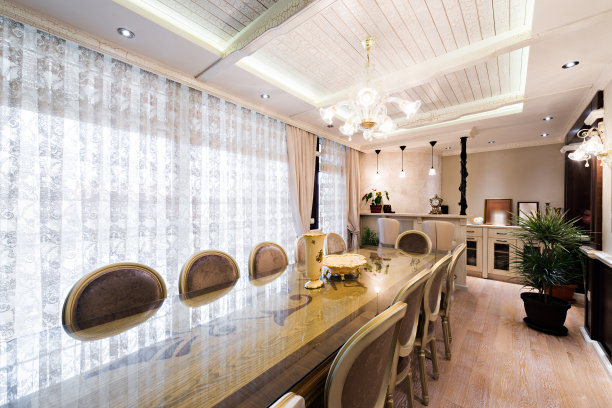 豪华公寓内用餐区图片下载