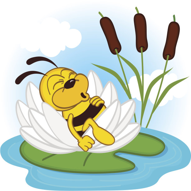 蜜蜂在睡莲里睡觉图片下载