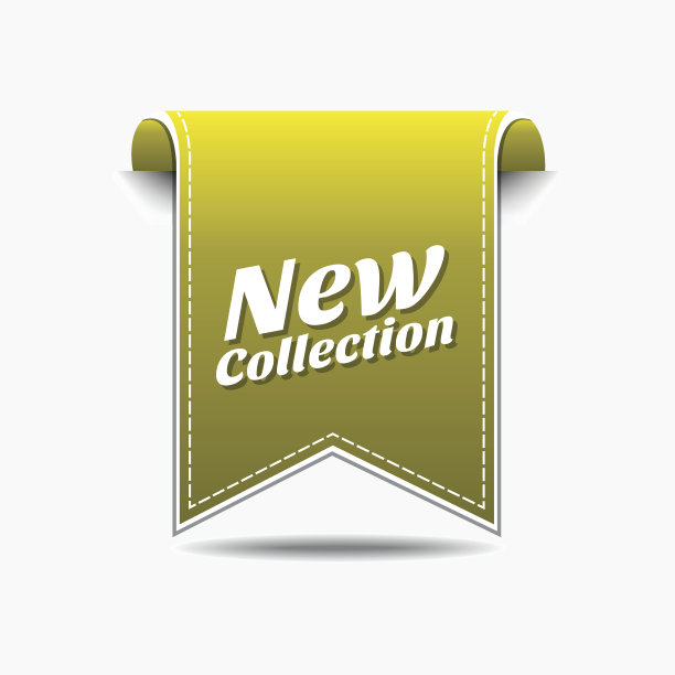 新的集合黄色矢量图标设计图片下载