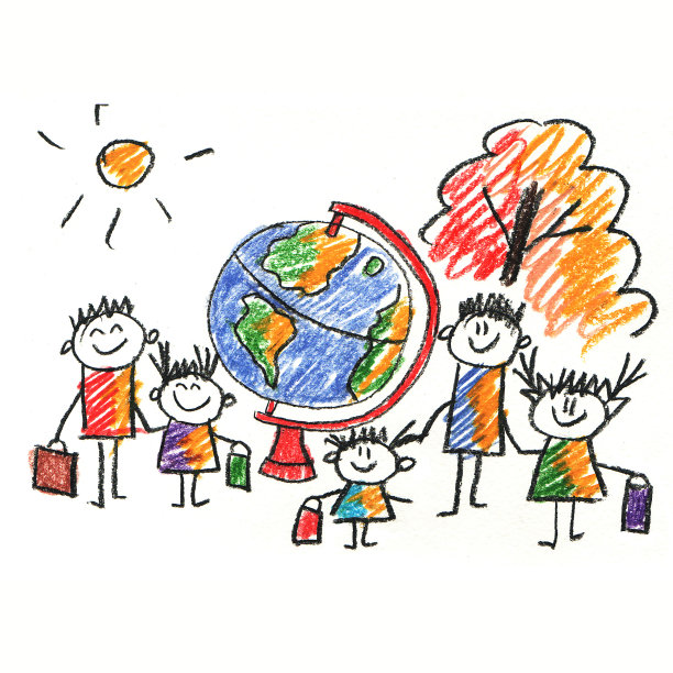 和快乐的孩子们在一起的彩色图片图片下载