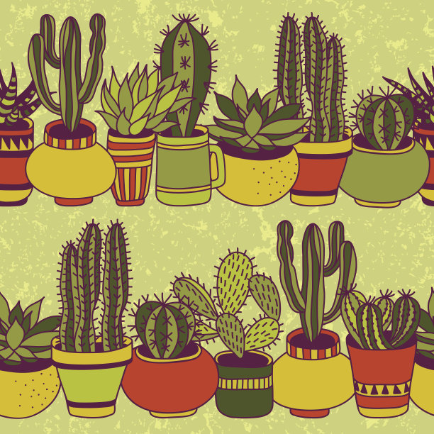 多肉花园-无缝模式图片下载