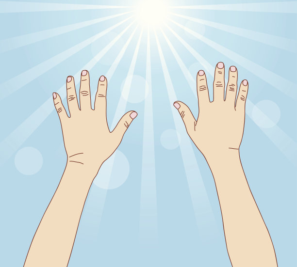 手触光线，矢量格式图片下载