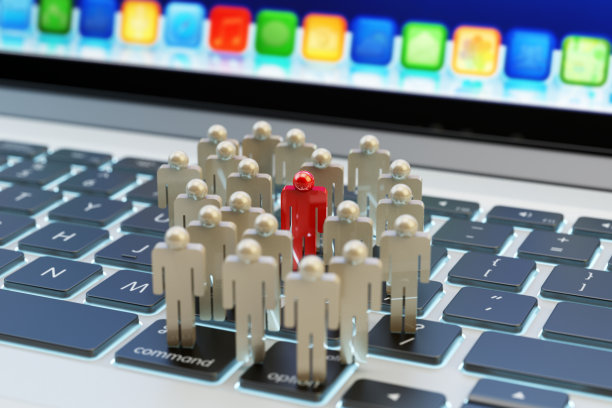 互联网社交媒体网络社区、企业营销和目标概念图片下载