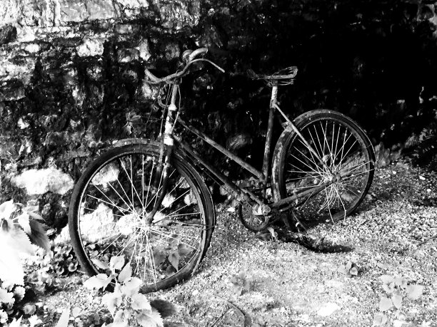 复古的B&W战前自行车图片下载