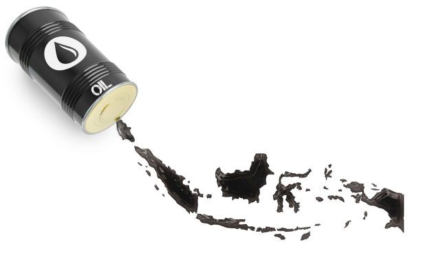 印度尼西亚形状的光滑溢油(系列)图片下载