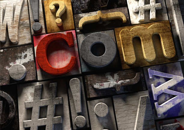 木制印刷块。com概念网站域名图片下载