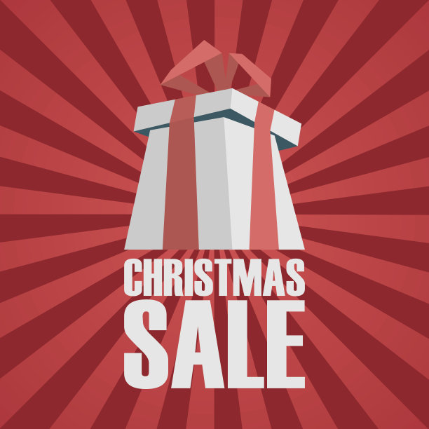 圣诞促销广告海报。圣诞礼物的背景。简单干净的促销图片下载