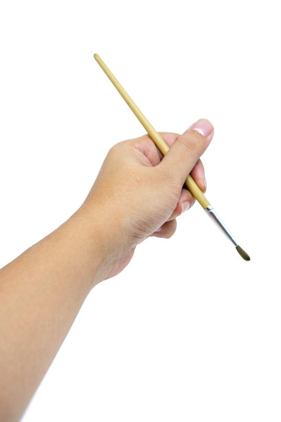 手用画笔隔离在白色背景上图片下载