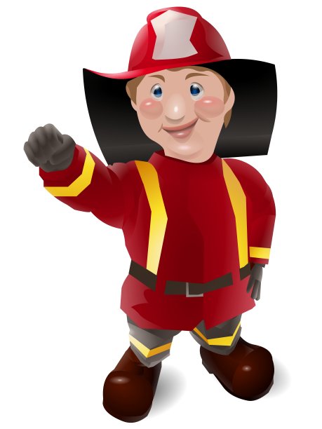 消防员孩子插图图片下载