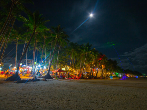 夜晚,长滩岛图片下载