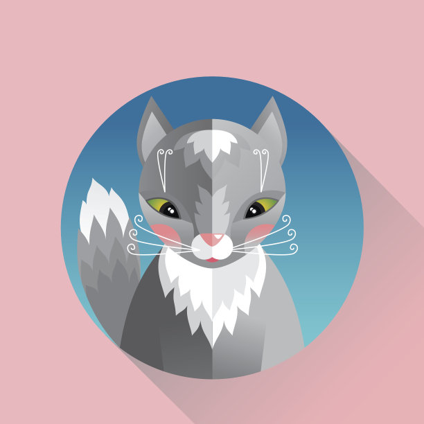 可爱有趣的扁平卡通猫图片下载