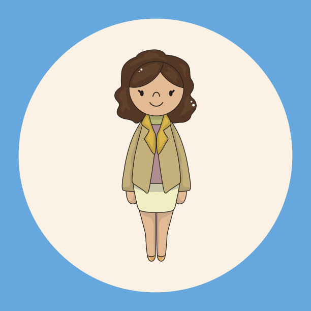 卡通女郎主题元素向量，eps图片下载