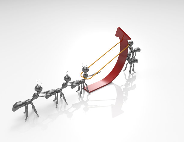 红色箭头Up-ants-concept图片下载