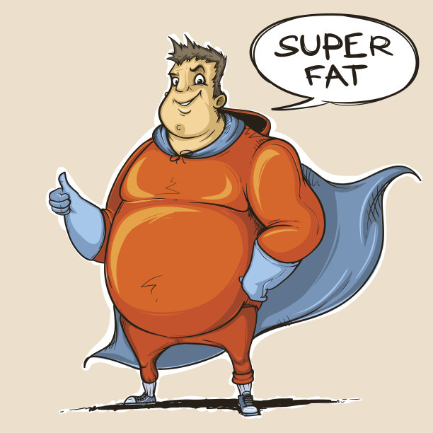 胖子超级英雄。彩色的。素描风格。图片下载